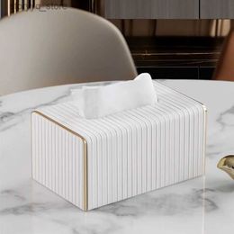 Tissue Boxes Napkins Luxury Golden Storage Napkin Holder Kitchen Box Square Shaped Container Plastic Craft Desktop Paper Case Q240226