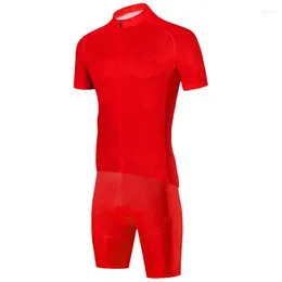 Racing Jackets Outdoor Short Sleeve Bicycle Jersey Red Set Kit MTB T-Shirt Road Cycling Sport Bike Top Wear Bib