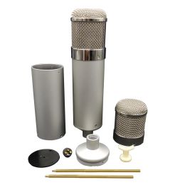 Accessories 24cm Httu47 Big Sier Metal Microphone Body Large Diy 47 Condenser Mic Shell Shock with Mount Holder Spray Mesh Guard