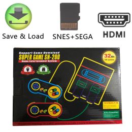 Players NEW HD Retro Game Console with TF Card Slot for Snes For Sega Megadrive Support Save Load with 128 Different Games For Snes