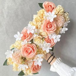 Decorative Flowers Fresh-keeping Fake Rose Flower Row Long Lasting Scene Layout Beautiful DIY Wedding Artificial