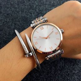 Fashion Popular Casual Top Brand Women Lady Girl watch Steel Metal band Quartz Wrist watches A01271q