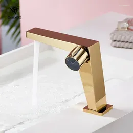 Bathroom Sink Faucets Luxury Gold Brass Faucet High Quality Golden Cold Water Wash Basin Modern Design Lavabo Tap 1 Hole