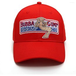 Ball Caps WYKBPX Adjustable Bubba Gump Baseball Cap Shrimp Co. Embroidered Hat (Red) (Bend Brimmed)