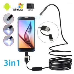 5.5MM 7MM Smartphone Mini Endoscope Camera Waterproof Flexible Hard Wire Android Type-C USB Inspection Borescope 6Led For Car