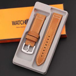 Other Watches Leather strap with soft and quick release denim strap for womens 18mm 20mm 22mm 24mm wristband gift J240222