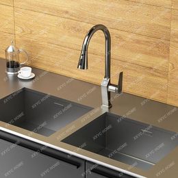 Bathroom Sink Faucets Kitchen Vegetable Basin Digital Display Rotating Pull-out And Cold Water Gun Gray Faucet