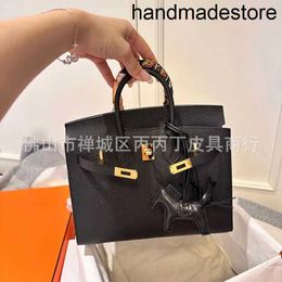 Bag Full Designer Manual Outer Sewing Original Factory Epsom Palm Grain Cow Leather 25cm Wax Thread Handbag Female Celebrity