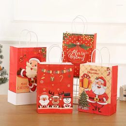 Gift Wrap 12PCS 2024 Year Christmas Paper Bags Merry Kids Present Candy Clothes Packaging TC117A