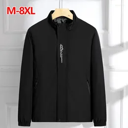 Men's Jackets 2024 Mens Spring Autumn Bomber Business Causal Plus Size Baseball Coats Stand Collar Windbreaker Outwear M-8XL