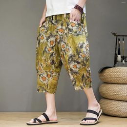 Men's Pants Male Spring Summer Floral Trousers Loose Printed Full Print