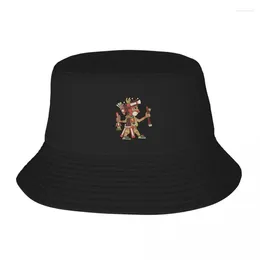 Berets Ahuiateteo Aztec God Mayan Inca Toltec Adult Fisherman's Hat Bob Bucket Hats Men Women Caps Fisherman Girl Boy