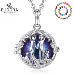 Necklaces Eudora 20mm Harmony Ball Family Necklace Pregnancy Bola Angel Caller Tree of Life Pendant Fine Diy Maternity Jewelry for Women