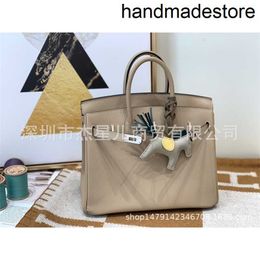 Hand-stitched Designer Bag Portable Women's Bk2530epsom Leather Togo Leather Windbreaker Grey