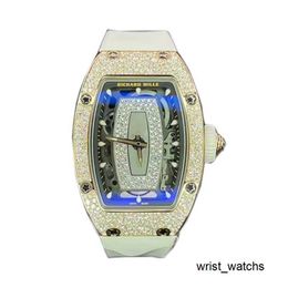 Latsest Collection Wrist Watch RM Timepiece Mens Wrist Watch Richardmilli Womens Series RM0701 Rose Gold Full Diamond White Fritillaria Lip Automatic Mechanical R