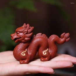 Tea Pets Chinese Dragon Set Ornaments Home Study Supplies Purple Sand Pet Decoration Lucking Zodiac Xiaolong Play Gift