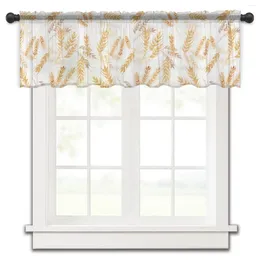 Curtain Thanksgiving Fall Barley Farm Small Window Tulle Sheer Short Bedroom Living Room Home Decor Voile Drapes