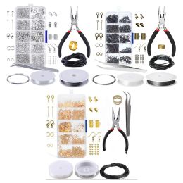 Back Alloy Accessories Jewelry Findings Set Jewelry Making Tools Copper Wire Open Jump Rings Earring Hook Jewelry Making Supplies Kit