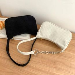 Wallets Women Fashion Vintage Handbags Women's Corduroy Underarm Bag Casual Shoulder Bags Solid Colour Zipper Female Handbag Clutch