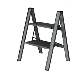 Decorative Figurines Multifunctional Folding Ladder Aluminium Alloy High Stools Kitchen Load-bearing 300kg Step Chair Widen 3