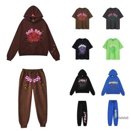 Spider Hoodie Designer Star Same Sp5der 55555 Pink Summer Mens and Womens Trendy Loose T-shirt Size S-2xl 74BL