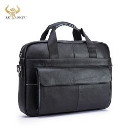 Backpack Men Oil Waxy Leather Antique Design Black Business Briefcase 16" Laptop Document Case Attache Messenger Bag Tote Portfolio 1119
