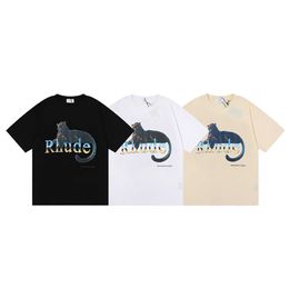 Rhude T-shirt designer fashion luxury brandMen's T-Shirts Rhude American print Short Sleeve Tee casual fashion simple T-shirt loose Cheetah