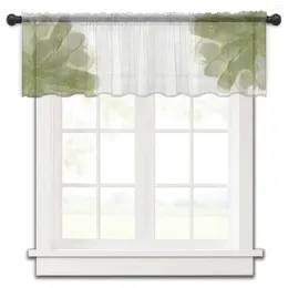 Curtain Gradient Watercolour Floral Green Kitchen Curtains Tulle Sheer Short Living Room Home Decor Voile Drapes