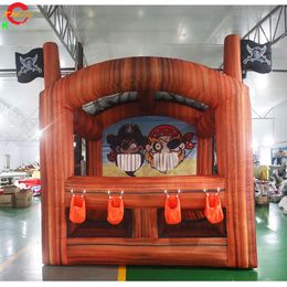 4x3x3mH (13.2x10x10ft) with blower Free Door Ship Outdoor Activities Pirate Boat Theme Gun Shooting Inflatable Sport Game Carnival Toys for Sale