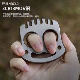 Smiling All Steel Thickened Face Finger Tiger Window Breaker Mini Self-Defense Device Outdoor Survival Tool 973665