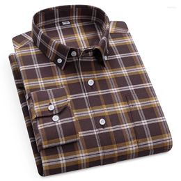 Men's Dress Shirts Chequered Long Sleeved Shirt Korean Designer Style Casual Comfortable High-quality Large Size 3XL-4XL5XL Spring 2024