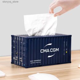 Tissue Boxes Napkins Container Tissue Box CMA Shipping Container Model Creative Storage Napkin Holder Desktop Storage Napkin Box Fashion Decoration Q240222