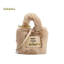 Evening Bags Womens Bag 2024 Autumn And Winter New Fashion Plush Bucket Advanced Texture Portable Diagonal Shoulder Bags Gift Women Stores