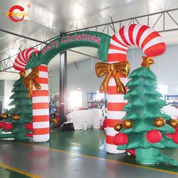 12mWx5mH (40x16.5ft) with blower Free Ship Outdoor Xmas advertising Christmas 2024 newest inflatable archway with trees