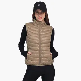 Women's Vests SANTELON Women Winter Lightweight Warm Water-Resistant Packable Puffer Vest With Pockets Sleeveless Stand Collar Coats