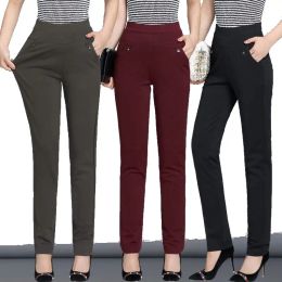 Pants S6XLNew autumn winter Plus Size Women's Pants Fashion Solid Colour Skinny high waist elastic Trousers Fit Lady Pencil Pants