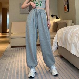 Pants MEXZT Women Casual Sweatpants Oversized Drawstring Joggers Harem Pants Harajuku Korean Grey High Waist All Match Baggy Trousers