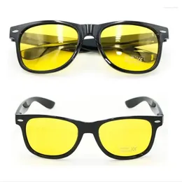 Sunglasses Glasses Unisex Square Yellow Lenses Night-Vision Driving Men Women Windproof Goggle