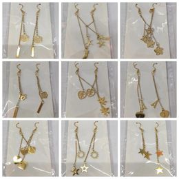 Dangle Earrings 10 Different Styles Elegant Sun Star Heart Titanium/Stainless Steel Long For Women 18K Gold Colour Chain Drop Earring
