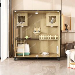 Cat Carriers Villa House Indoor Cage Luxury Cabinet Home Large Space Solid Wood Nest