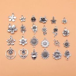 Charms 24pcs/set Flower For Jewellery Making Pendant Diy Crafts Accessories L10175