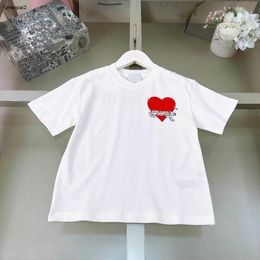 Luxury baby T shirts summer child Short Sleeve top Size 100-160 CM designer kids clothes Red heart pattern printing girl boys tees 24Feb20