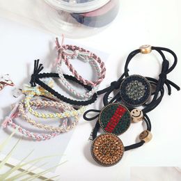 Hair Rubber Bands Fashion Women Girls Hair Rubber Bands Ponytail Holder Elastic Rope For Kids Colorf Pearl Rabbit Charm Wit Dhgarden Dhdav