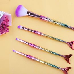 Makeup Brushes Mermaid Set For Cosmetics Foundation Blush Powder Eyeshadow Blending Soft Fluffy Brush Women Beauty Tools