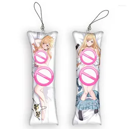 Keychains My Dress-Up Darling Keychain Dakimakura Mini Anime Accessories Sexy Kitagawa Marin Body Pillow Bag Pendant Phone Strap Gift