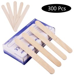 Dresses 300pcs Disposable Waxing Tongue Depressor Wooden Tattoo Cream Smear Stick Ladies Body Hair Removal Stick Body Beauty Tool