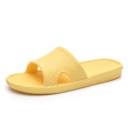 Minimalist Couple Household Slippers for Men and Women Non slip Indoor Bathroom Slipper yellow