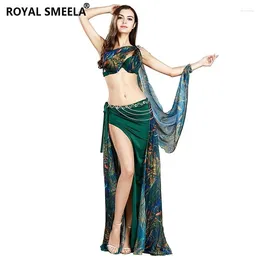 Stage Wear Professional Costumes Sexy Printed Belly Dancing Bra Skirt Waist Chain Armbands Dance Dress