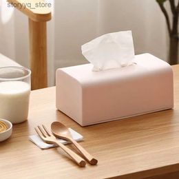 Tissue Boxes Napkins Household plastic tissue box square car napkin rack kitchen storage simple and elegant boxes Q240222