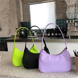 Evening Bags Fashion Design Women Hobos Clutch Purse Handbags Candy Colour Nylon Ladies Small Shoulder Simple Female Tote Bag